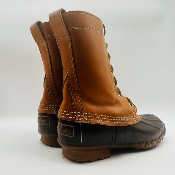 LL Bean Boots Womens 6 Brown Leather 8" Duck Waterproof Snow Rain Vintage Shoes - Picture 6 of 13